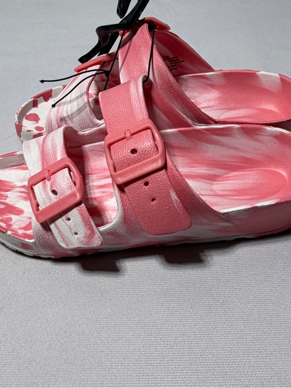 Women’s Pink Tie-Dye Double Buckle Slide Sandals